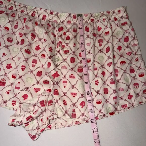 Victoria’s Secret PINK Sz XL Satin Sleep Shorts Pink Cupcake Print Pajama Boxers - Picture 7 of 7